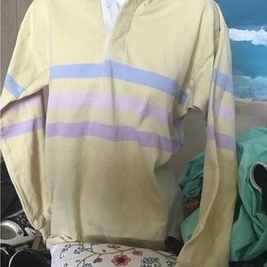 Pastel Stripe Long Sleeve Rugby Shirt - Yellow